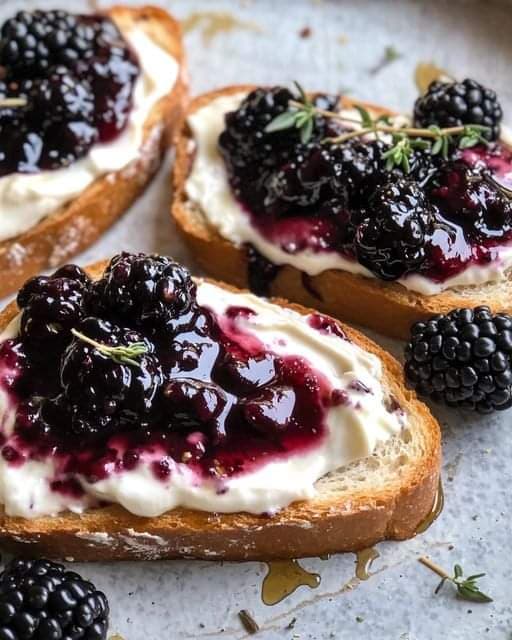Blackberry ricotta toast
