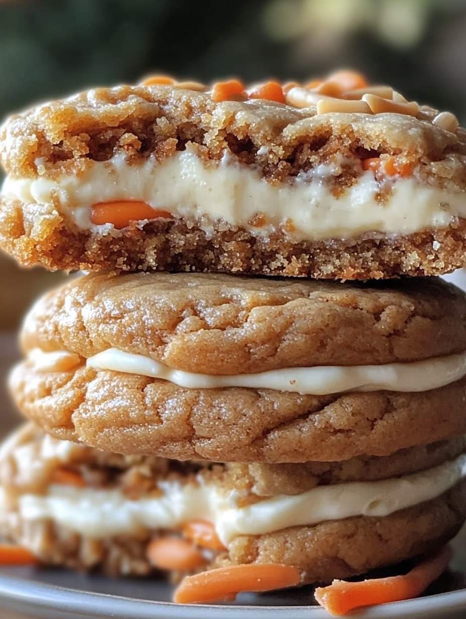 Carrot cookie sandwiches